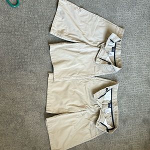 Two pairs of boys khaki shorts size 14